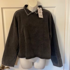 Zara Rhinestone Collar Shirt